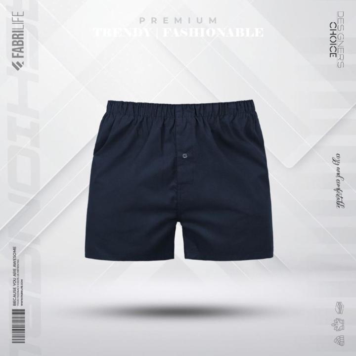 Fabrilife Mens Premium Woven Boxer Shorts - Junior Navy