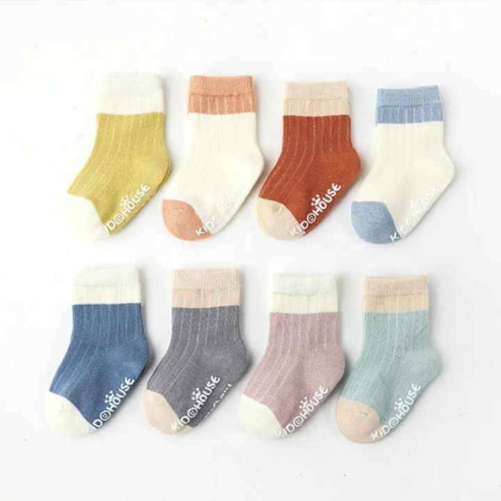 Autumn and winter cotton baby socks for newborn boys and girls elastic rubber non-slip baby pat one five