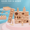 Montessori cylindrical log socket children's early education puzzle puzzle teaching aids Montessori wooden toys wholesale. 