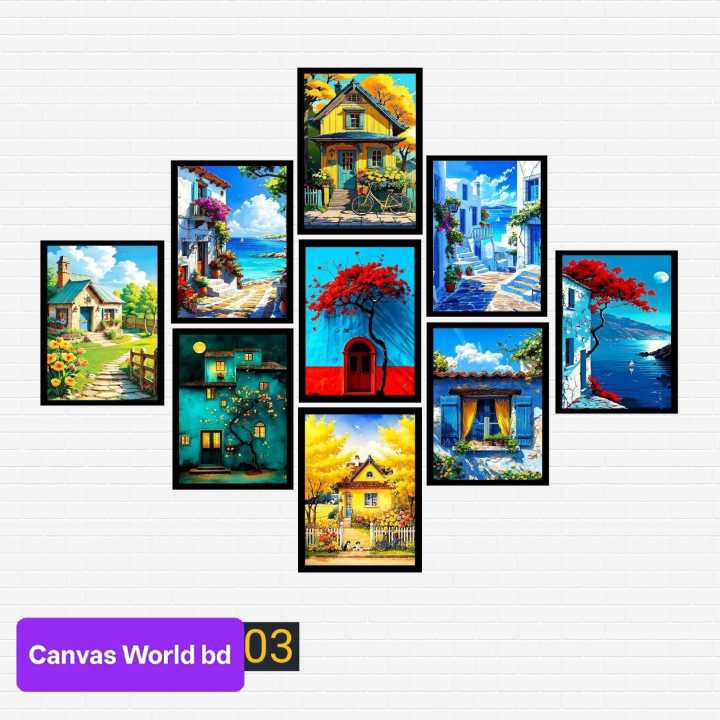 Premium PVC & HD Sticker Wallmate Set – 9pcs Combo