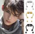 Stainless steel magnet fake nose ring. 