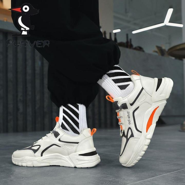 Woodpecker Men's Shoes Student Casual Shoes Autumn and Winter Non-Slip Trendy All-Matching Dad Shoes Breathable Leather Sneakers