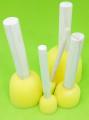 5 Pcs Round Stencil Sponge Yellow Dabber Wooden Handle Foam Brush Furniture Art Crafts Painting Tool Supplies Painting Stippler Set DIY Painting Tools in 5 Sizes. 