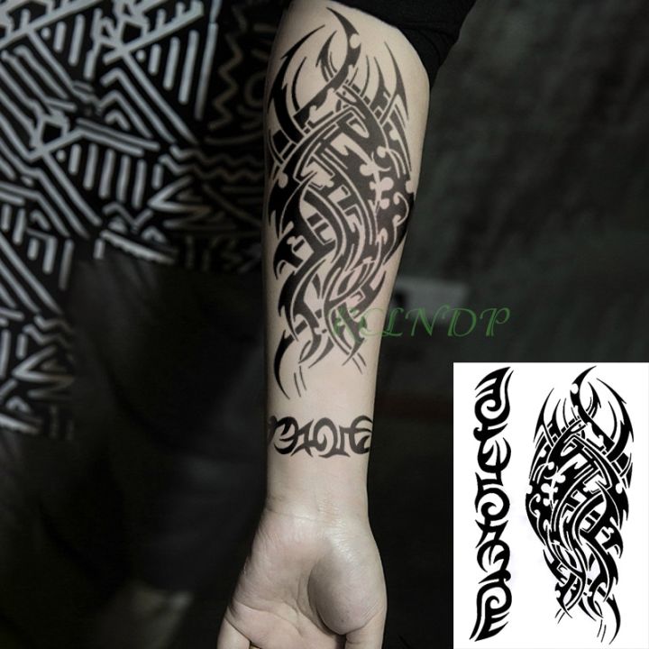 【Broad Sunlight shop】(NEW)Waterproof Temporary Tattoo Sticker Tribal totem old school fake flash tatoo tatouage hand arm for women men