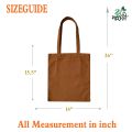 Trendy Top Handle Tote Canvas Bag with Mini Pouch Brown Color Shopping Bag / College / University Bag, Tote Bag, Canvas Bag with Zipper (2 in1 Combo Pack). 