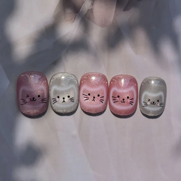 Cute%20White%20Halo%20Dyeing%20Cat%20Face%20Nail%20Stickers%20Cartoon%20Cat%20Nail%20Stickers%20DIY%20Nail%20Art%20Design%20Decoration%20Stickers%20Accessories%20-%20Image%204