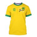 Brazil Jersey Men's T-shirt Brazilian Flag Selection Football Team Shirt O-Neck Oversized Cotton Short Sleeve Men's Clothing Top. 