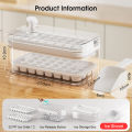 【3C VictoryEagle】EsoGoal Ice Lattice Double Layer Ice Lattice Cube Tray with Lid and Bin Two layer Freezer Ice Tray 64 Cell Freezer Ice Block Ice Cube Mold Ice Container for Chilling Cocktail Coffee. 