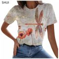 MUSIC T SHIRT Fashion Ladies T-shirt 2023 New Summer Loose Women's Floral Print XL Top 3D Printed Abstract Pattern Lovely. 