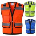 Hi Vis Safety Vest Orange Reflective Work Vest for Warehouse Construction Supervisor Working Clothes.