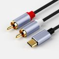 USB C to 2RCA Type-C to Dual RCA Audio Cable Audio Video USB Cord for Phone, Tablet, 1M. 