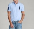 RL Single Big Pony Mesh Short-Sleeve Polo Shirt - Sky Blue.