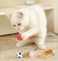 Interactive Cat Teaser Toy – Elastic Feather Ball Stick for Cat Exercise & Self-Play.