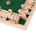 Wood Deluxe 4 Sided 10 Number Shut the Box Dice Board Game Kids Adults.