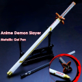 Anime Demon Slayer Gel Pen 0.5mm Black Ink Refill Writing Pen School Stationery Supplies Kimetsu No Yaiba Shapewear. 