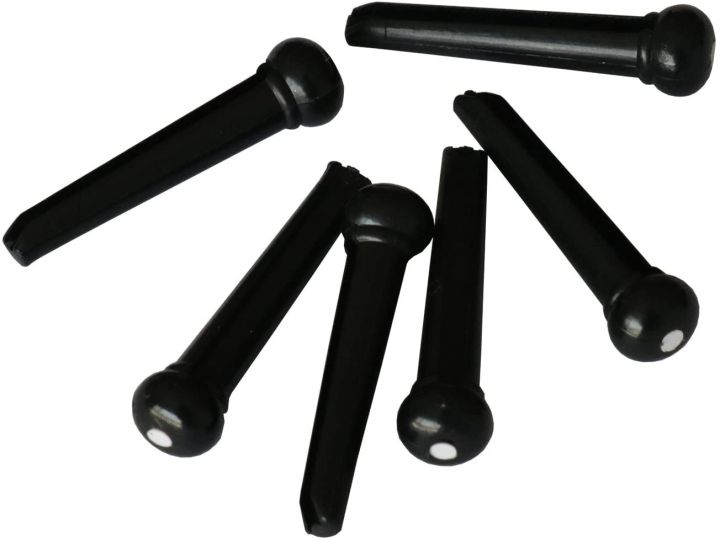 6 Pcs Bridge Pins For Acoustic Guitar - Black