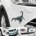 【Mary DAI Store】Car Sticker Scratch Cover 3D Spider Scorpion Lizard Crawling Vehicle Decorative Automobiles Exterior Accessory. 