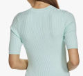 Ladies Short Sleeve Ribbed Crew Neck Knitted Sweater From Levin. 