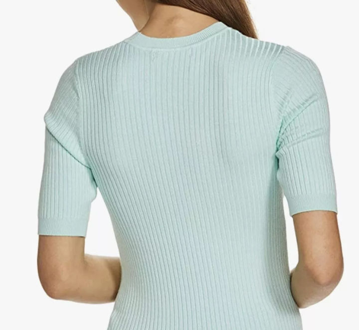 Ladies%20Short%20Sleeve%20Ribbed%20Crew%20Neck%20Knitted%20Sweater%20From%20Levin%20-%20Image%207