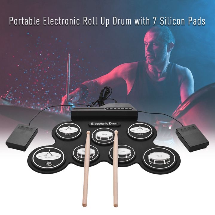 7%20Pads%20Electric%20Drum%20Set%20,Portable%20Roll%20Up%20Drum%20-%20Image%202