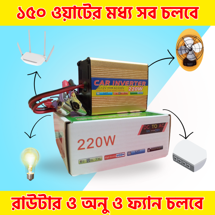 150 Watt 12V DC to 230V AC Converter Inverter