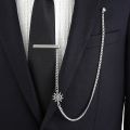 Retro Men's Tie Clip Long Tassel Chain Brooch Lapel Pins Suit Shirt Collar Pin Badge Fashion Jewelry Clothing Accessories. 