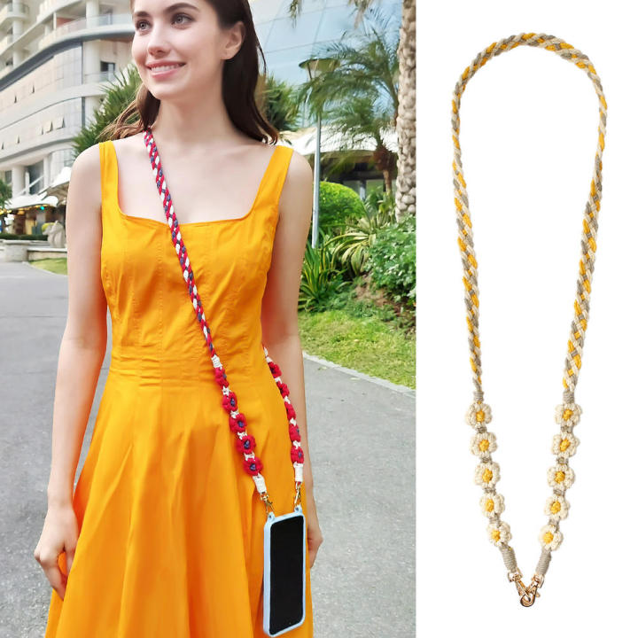 Pastoral%20Style%20Strap%20Competitor%20Links:%20Badge%20Holder%20Creative%20Daisy%20Sling%20Lace%20Woven%20Rope%20Charms%20Lanyards%20Lanyards%20For%20Keys%20Lanyard%20-%20Image%203