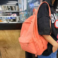 【Tech-savvy】 Women Schoolbag Waterproof Large Capacity School Backpack Smooth Zipper Solid Color Teens Girl Casual Daypack Bag Student Supply. 