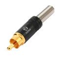 Rean Pure Copper Gold-Plated RCA Lotus Plug AV Audio and Video Signal Cable DIY Speaker Cable Plug Multicolor Nys373. 