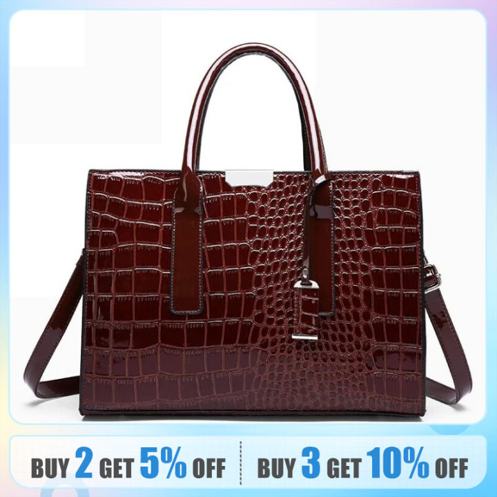 Crocodile Print Women Handbags Purse Tote Bags Adjustable Strap Top Handle Bag Large Capacity Crossbody Bags Work Travel Gift