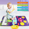 2 In 1 Piano Mat for Kids Piano Keyboard Jazz Drum Music Touch Play Carpet Baby Toddlers Music Instrument Education Toys Gift. 