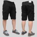 BLACK Short Pants with Pockets Male Khaki Skinny Half Pants.