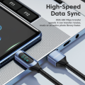Toocki Digital Display USB Type C Cable Fast Charge 6A 66W USB C Charging Data Cable For Huawei Mate 50 40 Pro Xiaomi Samsung. 