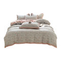 AMaternal and Child Double-Layer Yarn Bed Four-Piece SetinsFrench Retro Bedding Washed Cotton Duvet Cover Bed Single Three-Piece Set. 