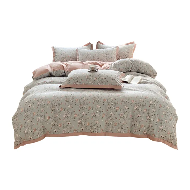 AMaternal%20and%20Child%20Double-Layer%20Yarn%20Bed%20Four-Piece%20SetinsFrench%20Retro%20Bedding%20Washed%20Cotton%20Duvet%20Cover%20Bed%20Single%20Three-Piece%20Set%20-%20Image%203