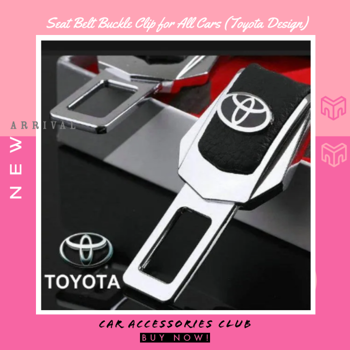 Car Seat Belt Buckle Leather Clip 2pcs Toyota Logo