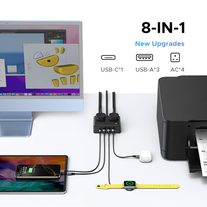 UGREEN%20GaN%2020W%20S6%20Smart%20Socket%208%20in%201%20Smart%20Socket%20Flame%20Retardant%20Shell%208%20Port%20(1*USB-C%203*USB-A%204*AC)%20With%201.4%20Meter%20Power%20Cord%20-%20Image%203