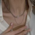TIMIA Fashion Niche Dainty Safety Pin Gothic Party Jewelry Women Clavicle Chain Sweater Necklace Korean Style Pendant Necklace. 