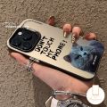MissConnie Cartoon Disney Stitch Couple Luxury Plating Metal Button Silicone Phone Case Compatible for IPhone 11 13 14 12 15 Pro Max X XS Max XR Cute Mickey Mouse Shockproof Soft Cover. 