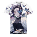 2023 Ghost Destroy Lian Yu Apricot Shoulang T-Shirt Short Sleeve Printed Men And Women With The Same Fashion Breathable Top.