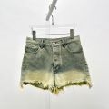 Gradient Wash Old Hair Mustard Edge Women's Denim Shorts 2023 Spring And Summer New Commuter Fashion Versatile Cotton Pants Y2k. 
