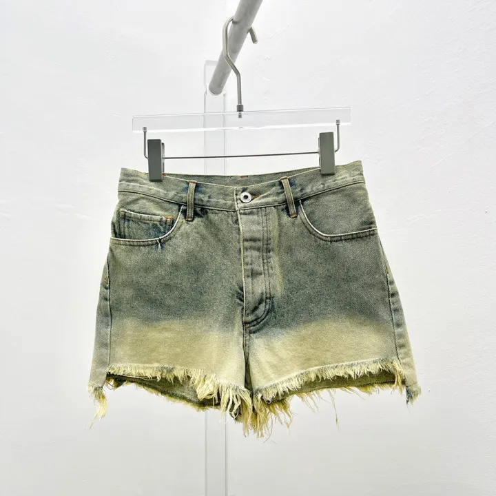 Gradient%20Wash%20Old%20Hair%20Mustard%20Edge%20Women's%20Denim%20Shorts%202023%20Spring%20And%20Summer%20New%20Commuter%20Fashion%20Versatile%20Cotton%20Pants%20Y2k%20-%20Image%202