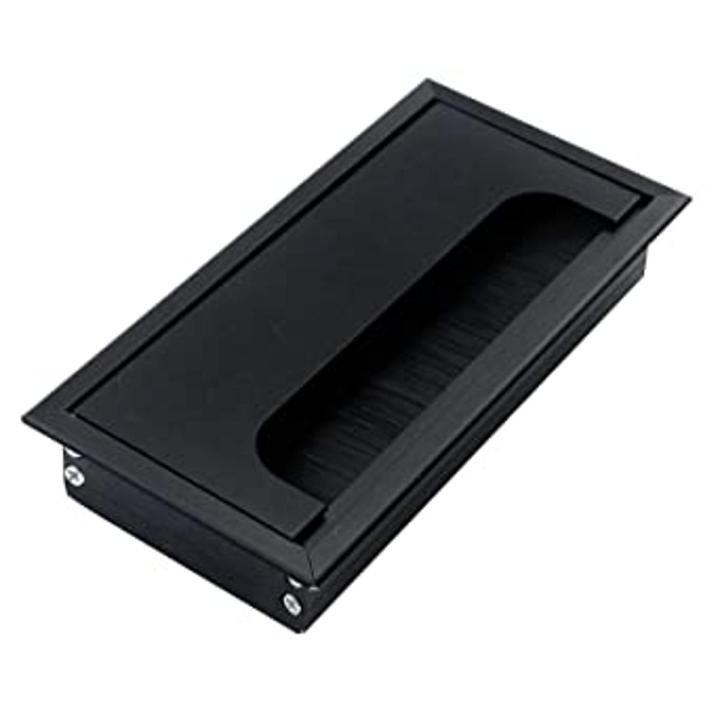 1pics 3by 6in Aluminum Alloy Rectangular Desk Cable Grommets Wire Hole Cover Cable Outlet Port Surface Table Cable Hole Furniture Hardware