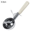 Stainless Steel Fruit Mash Ice Cream Ball Scoop with Plastic Handle Kitchen Tool. 