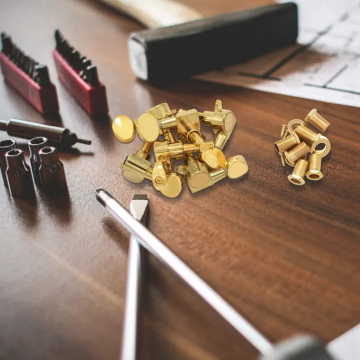 12%20Guitar%20Tuning%20Pegs%20VERROUILLAGE%20Tuner%20Touches%20Guitar%20Strings%20Button%206L%20+%206R%20Gold%20-%20Image%204
