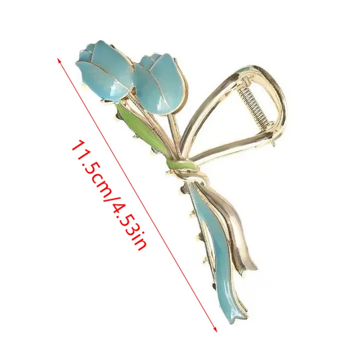 Tulip%20Flower%20Hair%20Clip%20Back%20Head%20Grab%20Clip%20For%20Woman%20Fashion%20Ponytail%20Fixed%20Hairpins%20Simple%20Oversize%20Shark%20Clip%20Hair%20Accessories%20Eatop%20-%20Image%202