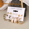 New Fashionable Trendy 6 Pairs = 12 Pcs Golden Butterfly Stud Earrings for Girls Simple Stylish New Collection 2023 - Pearl Dangle Drop Earrings for Girls Jewelry.