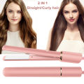 Ubeator -2 IN 1 Mini Hair Straightener Curler Ceramic Coating Plate Flat Iron,Small Curls Unisex-683. 