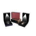 High-end creative led lighting jewelry box proposal ring box jewelry pendant box brushed PU splicing jewelry box.