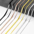 【DM bag factory Store】Flat Chain Stainless Steel For Women Men Gold/Steel/Black/Rose Color Fashion Jewelry Gift. 